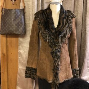 Rabbit And Leather/Suede Jacket